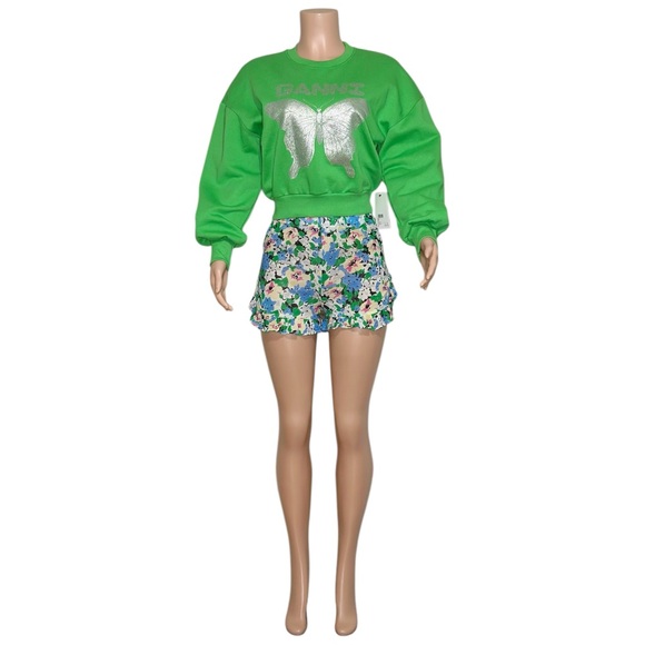 SOLD GANNI Isoli Butterfly Sweatshirt, Kelly Green, XXS - Picture 12 of 13